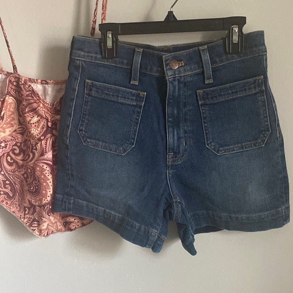 New J. Crew Summer High-Rise Denim Jean Shorts with Patch Pockets - Picture 1 of 6